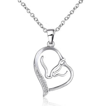 Austrian Crystal Pendant Necklace animal horse head heart shaped Love the n