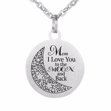 ZMZY 30mm Mom Moon Back Love Plates 316L Stainless Steel Pendants Necklaces