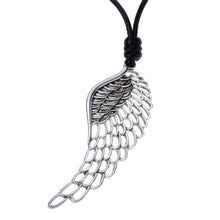 Wing necklace women biker jewelry gifts for her wife mom antique silver col