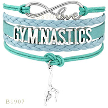 Custom  Infinity Love Gymnastics Mom Gymnast Charms Bracelets For Women Men