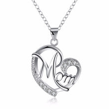 Love Mom Gift Big Mom Necklace Silver Plated Jewelry Christmas Gift For Mot