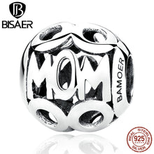 Christmas Gift 925 Sterling Silver MOM Pendant Charms for Mother Fit Pandor
