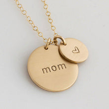 Personalised Gold Double Disc Charms With Names Custom Engraved Necklaces P
