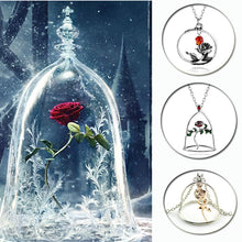New Charms Choker Collier Femme Rose Pendans Necklaces Beauty And The Beast