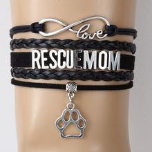 Infinity Love Rescue Mom Bracelets Paw Charm Bracelet  Animal Dog / Cat Pet