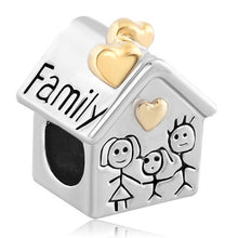 Leo Bon Gifts Heart Love Family Mom & Baby Girl & Dad Home Bead Base Metal