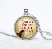 New Trendy Round Mothers Day Necklace You Are The Best Mom Ever With Bird P