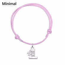 Minimal Korean Wax Cord Wrap Bracelet Adjustable Message Pendant Bracelets