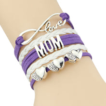Infinity love mom bracelet heart charm Rope Bracelet for women jewelry Leat