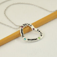 Personalized Heart Name Necklace Mother Pendant Mother Necklace, 4 Names Ne