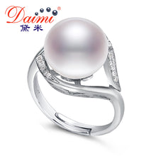 DAIMI Huge Pearl Ring 10 11mm White Freshwater Pearl & Sterling Silver Adju