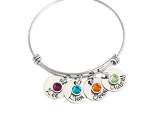 High Quality Stainless Steel Bangles Custom Names & Birthstone Gift for Mom