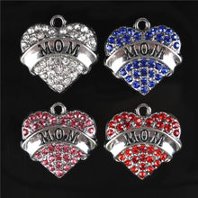 Multi Color New Arrival Love Heart MOM Crystal Charms Pendant For DIY Neckl