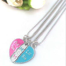 Big Sister& MOM & Little Sister Series Family Stylish Necklace Set Blue Pin