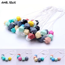 MHS.SUN Nursing geometric cube silicone bead necklace BPA free soft safety