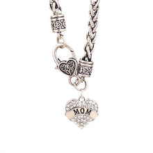 Fashion Shiny Rhinestone Love Heart Carve Letters Mom Bracelet Bangle Jewel