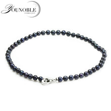 Real Freshwater Pearl Necklace for Wedding,Natural Black Pearl Necklace Rou