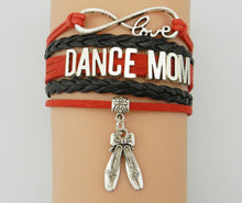 Drop Shipping Infinity Love Dance Mom  Bracelet  Customized Leather Strap M