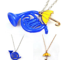 How I Met Your Mother Umbrella Yellow Blue French Horn Pendant Necklace For