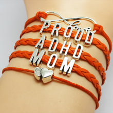 Orange Braid Proud ADHD Mom Auntie Sister Grandmother Awareness Bracelet Mu