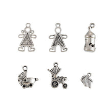 MJARTORIA 30PCs Baby Figure Series Pendant Cute Baby Shower Charms For Jewe