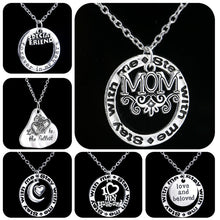 Love Heart Family Mom Special Friend Chain Moon Pendant Necklace Silver Pla