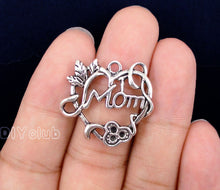 40pcs Antique Silver / Bronze Mom Heart Charms Pendant 26x24mm-in Charms fr