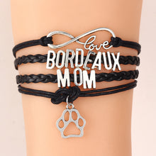 Drop Shipping Infinity Love Bordeaux Mom Bracelet Bangles Paw Pendant Handm