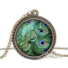 Peacock Feather Necklace Pendant   Silver Charm   Gifts for Women Her Mom X