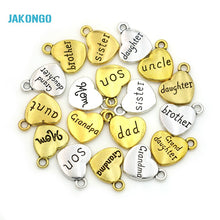15pcs Antique Golden Plated Daughter  Mom Grandma Charms Pendants for Jewel