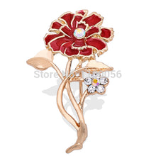 2015 MZC lasted luxury carnation hijab pins brooches red leaf alloy jewelry