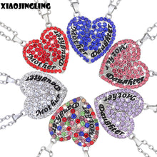 XIAOJINGLING (6 Color) Red/Silver/Purple Rhinestone Crystal Heart Broken Pe