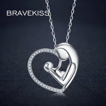 BRAVEKISS 925 Sterling Silver Pendant Chain Necklace Gift For Mother Mom He