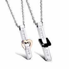 Forever Love His and Her  Couple Necklaces Lovers' Titanium Stainless Steel
