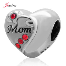 European 925 Sterling Silver Mom Heart Beads DIY Jewelry Making For Woman P