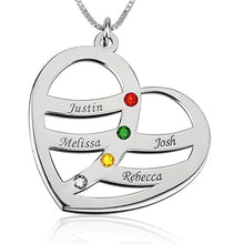 Heart Pendant Necklace New Arrival Birthstone Custom Any Names Necklace Jew