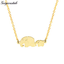 Cool Mother's Day Gift Mom And Baby Elephant Necklace For Women Gold Color