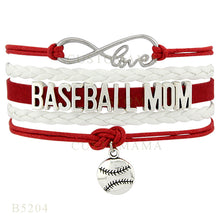 (10 PCS/Lot) Infinity Love Baseball Mom All Stars Baseball Charm Bracelets