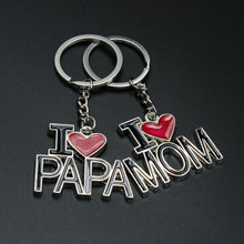 Red Heart PAPA MOM Key Chains Ring Family Gifts For Dad Mom Keychain Mother