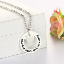 Heart Love Mom Pendant Necklace Family Gifts Children Mother Jewelry Mother