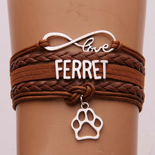 Infinity Love Ferret Bracelets animal paw charm Ferret Mom Bracelet & Bangl