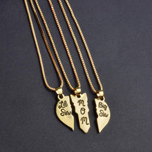 2017 Cute Sister Mom Three Stitching Love Pendant Necklace Set Mother's Day