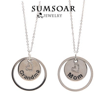 Silver Mom and Grandma Personalize Necklace with 45cm chain fit 12 Months G