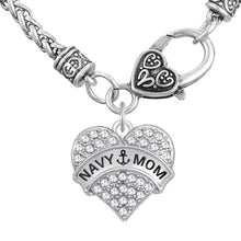 Skyrim 2017 NEW Design  fashion Heart Crystal Jewelry NAVY MOM necklace For