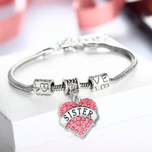 Women Fashion Jewelry Crystal Rhinestone Love Heart Sister/Mom/Daught Brace