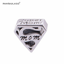 Pandulaso Super Mom Heart Beads DIY Jewelry Fit  Charms Silver 925 Original