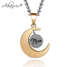 Abaicer Mother's Day Necklace Moon Heart Mom Mother Pendant Statement For W