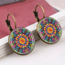 Bronze Classic Lotus Mandala Jewelry Earring Nail Henna Om Symbol Zen Buddh
