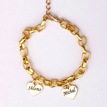 Mother's Personalized Heart Charm Bracelet Custom Made with up to 19 Names
