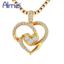 Almei 40% Off Double Heart 925 Sterling Silver Necklace For Women Mom Neckl